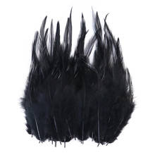 3-5 polegadas preto natural penas de frango para fazer jóias artesanato decoração acessórios de carnaval atacado 200 pçs 2024 - compre barato