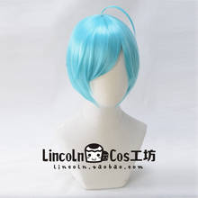 Ensemble Stars Shinkai Kanata Light Blue Short Cosplay Heat Resistant Synthetic Hair Halloween Party Carnival + Free Wig Cap 2024 - buy cheap