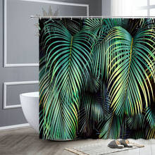 Cortina de chuveiro com plantas tropicais, flores, folha de palma, paisagem, pano de banho, decoração para banheiro, conjunto de cortinas penduradas para banheira 2024 - compre barato