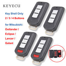 Keyecu capa de substituição para chave de carro, capa de 2 / 3 / 4 botões para mitsubishi outlander lancer elipse galant 2024 - compre barato