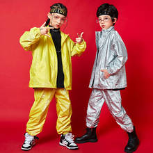 2021 novo jazz trajes de dança moderna para crianças jaqueta de manga comprida hiphop calças roupas de palco criança hip hop roupas de dança dqs6766 2024 - compre barato