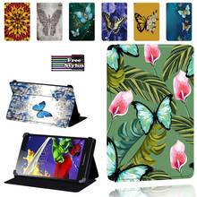 Butterfly Pattern Case for Lenovo Tab 2 A7 / A8 / A10-70 / Tab 3 / Tab 4 PU Leather Tablet Foldable High Quality Case Cover 2024 - buy cheap