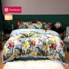 Sondeson-conjunto de cama 100% algodão com flores, fronha, fronha, capa e capa de cama em algodão, pastoral americano, tecido confortável, várias cores 2024 - compre barato