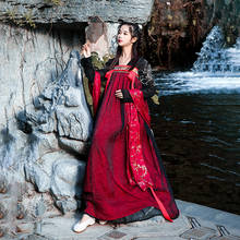 De las mujeres trajes Hanfu trajes vestido tradicional chino fotografía ropa Festival de Primavera Vintage de mujer Tang traje de vestido de baile 2024 - compra barato