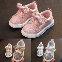 Pudcoco, обувь для маленьких девочек, с бантом и блестками, обувь для детской кроватки, трендовая повседневная обувь, Классическая обувь 2024 - купить недорого