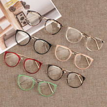 Óculos redondos de lentes ópticas, óculos modernos para homens e mulheres com estampa de leopardo e anti-luz azul 2024 - compre barato