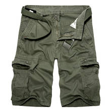 2020 masculino militar carga shorts verão exército verde algodão shorts masculino solto multi-bolso shorts homme casual bermuda calças 40 2024 - compre barato