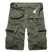 Pantalones cortos militares de algodón para hombre, Bermudas informales con múltiples bolsillos, color verde militar, 2020 2024 - compra barato