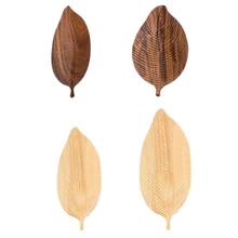 Wooden Leaf Tray Fruit Dessert Serving Tray Platter Coffee Table Tea Cup Snack Candy Cake Plate Home Decoration Oak Walnut 449E 2024 - buy cheap