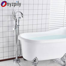 Swan Shape Bathtub Faucet Freestanding Bathroom Bath Tub Mixer Tap Single Handle with Handshower Floor Mounted Bath Shower Tap 2024 - buy cheap