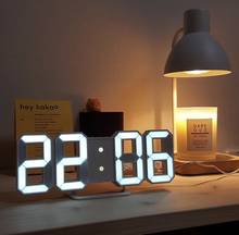 Relógio de parede digital com led, alarme, data, temperatura, automático, retroiluminação, mesa, decoração de casa, suporte, pendurar 2024 - compre barato