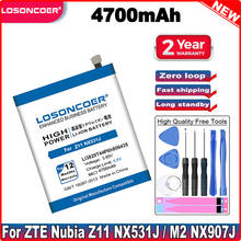 LOSONCOER 4700mAh Li3829T44P6h806435 For ZTE Nubia Z11 NX531J M2 Lite M2 Youth Edition M2 Play NX907J Battery 2024 - buy cheap