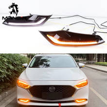 Светодиодный ные дневные ходовые огни, противотуманные фасветильник, автомобильные ДХО для Mazda 3 Axela 2019 2020, последовательный сигнал поворота, динамические автомобильные ДХО 2024 - купить недорого
