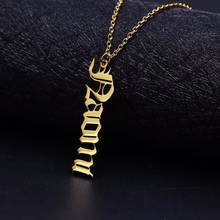 Vertical Old English Nameplate Necklace Gold Color Choker Stainless Steel Personalized Name Necklaces & Pendants Romantic Gift 2024 - buy cheap