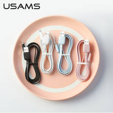 USAMS Micro USB Cable 2A Fast Charging Flat Phone CableUSB TypeC Lightning For Iphone Xiaomi Huawei Samsung Data Sync Cable 1.2M 2024 - buy cheap
