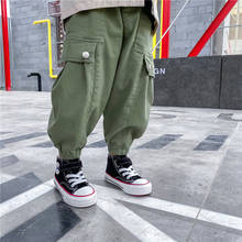 2020 Spring and Summer Children's Pants Cotton Loose Loose Cargo Pants for Boys Children Boys and Girls Casual Harem Trousers 2024 - buy cheap