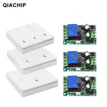 QIACHIP AC 220V 1 CH Remote Control Switch Wall Panel Wall Transmitter Remote Smart Home Room Stairway Light Lamp Bulb LED RX TX 2024 - buy cheap