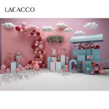 Laeacco-balões de vinil para festas, decoração de festas de aniversário, cor rosa, pirulitos, acessório nuvem, estúdio fotográfico 2024 - compre barato