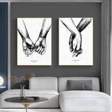 Estilo nórdico moda de volta branco doce amor arte da parede lona cartaz impressão minimalista pintura citações imagem para sala estar decoração 2024 - compre barato