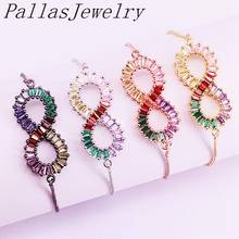 10 peças fashion multicolorida cz 8 em forma de joia ajustável braceletes de joia para mulheres 2024 - compre barato
