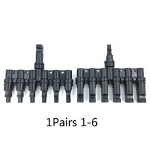 1 pair 6T Branch Parallel 1 to 6 Connector 30A 1000V Electrical Solar Connector Photovoltaic 2pcs solar Panel Cable Wire Connect 2024 - buy cheap