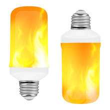 Bombilla LED con efecto dinámico de llama, luz de fuego E14, B22, E27, emulación parpadeante creativa, 12W, 15W, novedad de 2021 2024 - compra barato