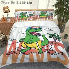 Bedding Set Cartoon Dinosaur Quilt Cover Single Double Queen King Size Bed Linen Set Dino Family Bedspread Home Duvet Cover 2024 - buy cheap