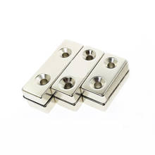 5pcs Double Hole Block Countersunk Square Neodymium Magnet Rare Earth Powerful Magnets N35 2024 - buy cheap