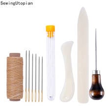 11PCS Bookbinding Kit Leather Craft Sewing Accessories Stitching Awl Needle Wax Line Leathercraft Shoe Repair Tools Sewing Kit 2024 - купить недорого