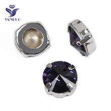 YANRUO 1122 todos los tamaños de terciopelo púrpura Rivoli coser diamantes de imitación con garra K9 punto posterior Strass cristales para manualidades de joyería 2024 - compra barato