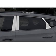 Car Stick Stainless Steel Body Glass Window Garnish Pillar Middle Column Strip Trim Panel For Hyundai Tucson 2015 2016 2017 2018 2024 - buy cheap