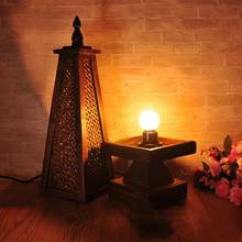 Retro Bamboo / Wooden Table Lamp Southeast Asia Thailand Style Restaurant Bedroom Livingroom Decoration Light 2024 - buy cheap