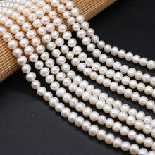 Perlas de agua dulce naturales de alta calidad con cuentas en forma de patata, perlas blancas para bricolaje, elegante collar, pulsera, fabricación de joyas de 14 pulgadas 2024 - compra barato