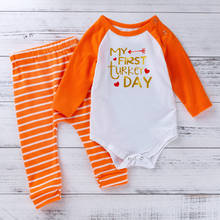 Thanks Giving Day Infant Girls Striped Trousers + Long Sleeve Bodysuits Party Baby's Sets Newborn 2Pcs Suits Kids Clothing 2024 - buy cheap