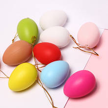 12Pcs 6*4cm Colorful Plastic Easter Egg Pendant Happy Easter Party Decor Hanging Ornament DIY Handmade Craft Painting Kid Toy 2024 - buy cheap