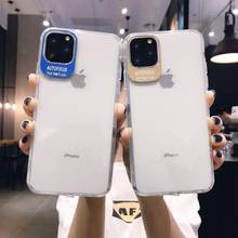 Прозрачный чехол для телефона iphone 11 11Pro Max XR XS Max X 6 6S 7 8 Plus, Модный Цветной силиконовый чехол для камеры 2024 - купить недорого
