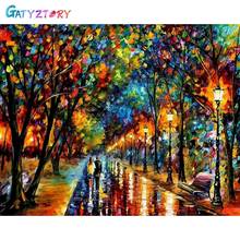 GATYZTORY-pintura al óleo por números, pintura acrílica pintada a mano, vista de calle romántica, paisaje, decoración del hogar 2024 - compra barato