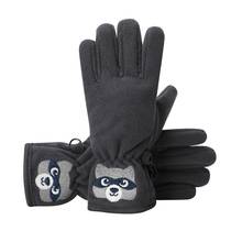 Детские перчатки зима мультфильм Медведь Вышитые двухслойные противоскользящие ветрозащитные термо открытый Handwear для маленьких мальчиков и девочек 2024 - купить недорого