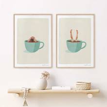 Minimalist Nordic Coffee Cup Poster Kitchen Wall Art Decor Coffee Drinker Gift Addict Funny Canvas Painting Dining Room Pictures 2024 - buy cheap