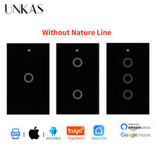 UNKAS US Standard Tuya Smart Life Wifi Smart Wall Touch Light Switch 1/2/3 Gang Crystal Glass Single Fire Line Touch Switch 2024 - buy cheap