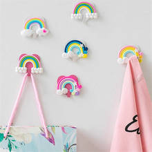 6pcs Nordic rainbow hanging hook Adhesive key holder wall mount sticky hanger for clothes towel home decoration accessories 2024 - buy cheap