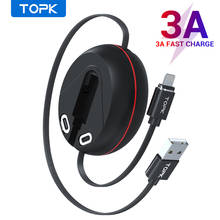 TOPK-Cable magnético 3 en 1 retráctil tipo C, Cable Micro Usb para iPhone 11, cargador Xioami, transmisión de datos rápida, carga rápida 2024 - compra barato
