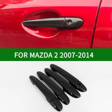 For 2007-2014 Mazda 2 Demio  glossy carbon Fiber Patterns Side Door Handle Covers Trims 2008 2009 2010 2011 2012 2013 2024 - buy cheap