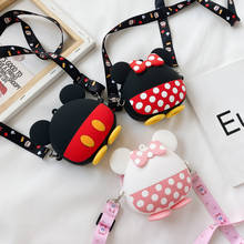 Disney-bandolera de silicona con dibujos animados para niños y niñas, bolso de hombro con dibujos animados de Minnie y Mickey, a la moda, para madre e hijo 2024 - compra barato