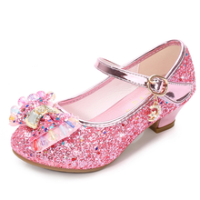 Flower Children Sandals Knot Leather Shoes Princess Girl Shoes for Kids Glitter Wedding Party sandalia infantil chaussure enfant 2024 - buy cheap