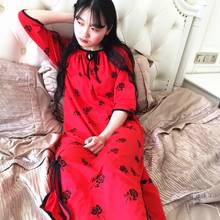 Ropa de dormir de algodón para mujer, camisón clásico elegante de media manga, rosa, Princesa, para primavera y otoño 2024 - compra barato