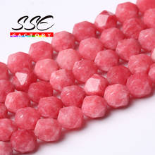 Pedra natural facetado contas de rhodonite redonda solta espaçador contas para fazer jóias 6/8/10mm diy pulseiras acessórios 15 "strand 2024 - compre barato