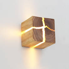 Современный настенный светильник светодиодный дерево Nordic бра освещение Спальня прикроватный Ресторан внутренней отделки минималистские лампы 2024 - купить недорого