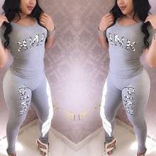 2022 Pink Letter Print 2 Piece Set Tracksuit Women Plus Size Top + Pants Casual Outfit Sweat Suits Two Piece Sweatshirt 3 colors 2024 - buy cheap