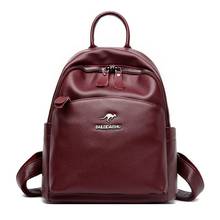Mochila de cuero para mujer, bolso escolar de viaje, sólido, Vintage, de calidad 2024 - compra barato